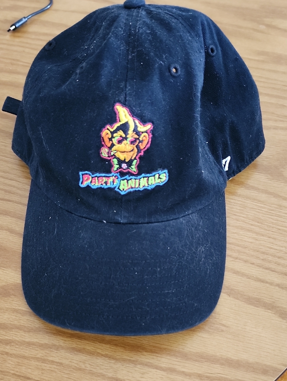 Black 'Party Animals' Embroidered Baseball Cap